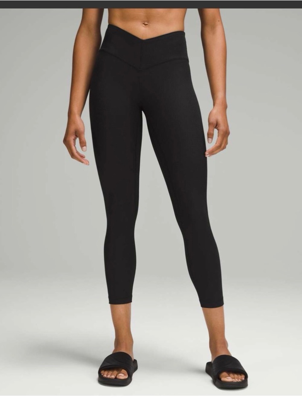 Lululemon cross v-waist black textured leggings - 2
